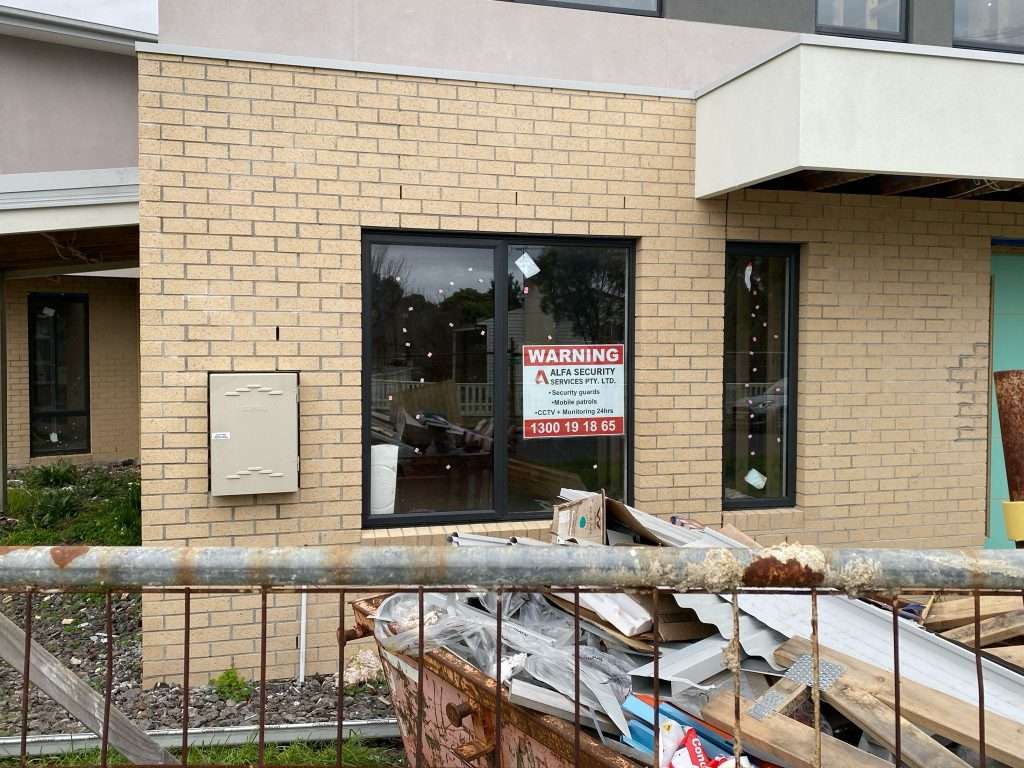 An brick building under construction